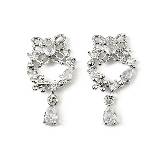 Brass Micro Pave Cubic Zirconia Pendants