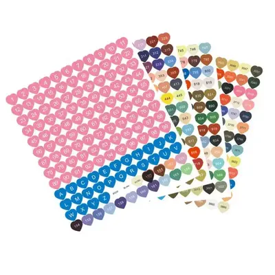 Diamond Arts Colorful Painting Number Sticker, Round & Heart Shaped Mark Sticker, DIY Diamond Arts Colorful Painting Supplie...