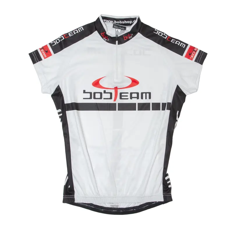 BIKE O'BELLO Cycling Mens Jersey White 1/4 Zip L