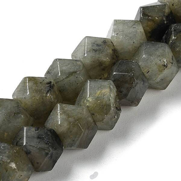 Natural Labradorite Star Cut Round Beads Strands