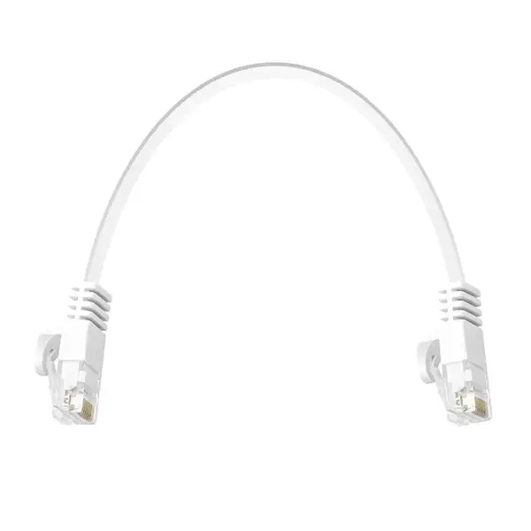43073 Monoprice Cat6 Ethernet Patch Cable Flat FLEXboot Snagless RJ45 550MHz UTP Pure Bare Copper 30AWG 1ft White