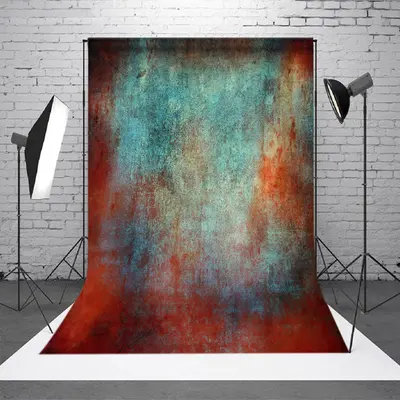Rusty Mottled Red Blue Abstract Textured Backdrop - Aperturee