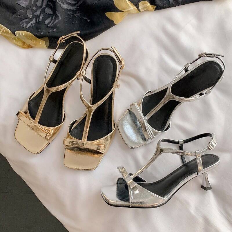 CHIKO Promise Open Toe Stiletto T-Strap Shoes