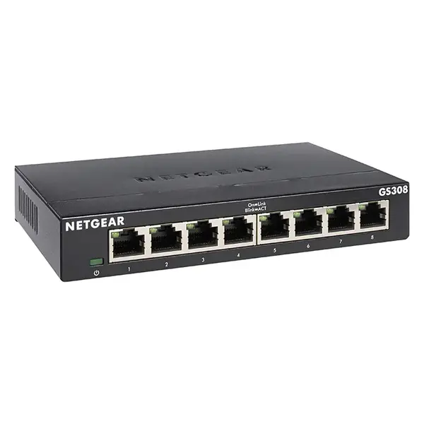 GS308-100AUS Netgear 300 Series GS308 8 x RJ-45 Ports 10/100/1000Base-T Unmanaged Gigabit Ethernet Network Switch
