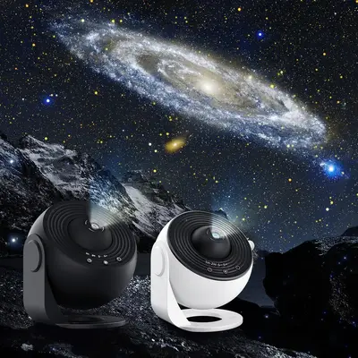 USB Powered Galaxy Star Projector Light, 360° Rotating Star Projector with Knob & Timer, Novelty Lighting for Bedroom, Ceil...