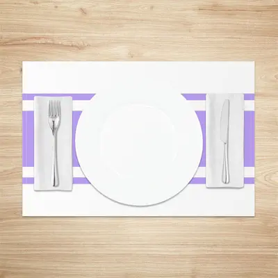 Light Purple And White Simple Set Of 4 Placemats - Aperturee