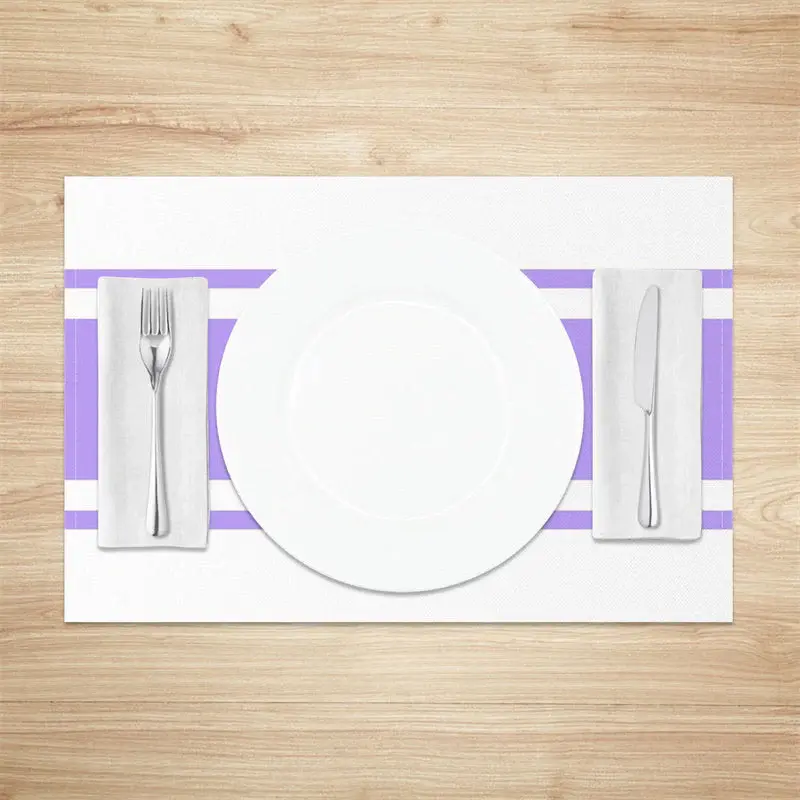 Light Purple And White Simple Set Of 4 Placemats - Aperturee