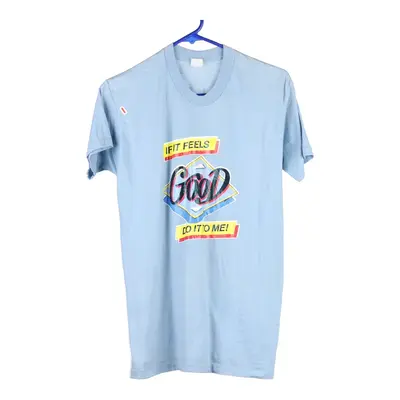 Screen Stars Graphic T-Shirt - Medium Blue Cotton