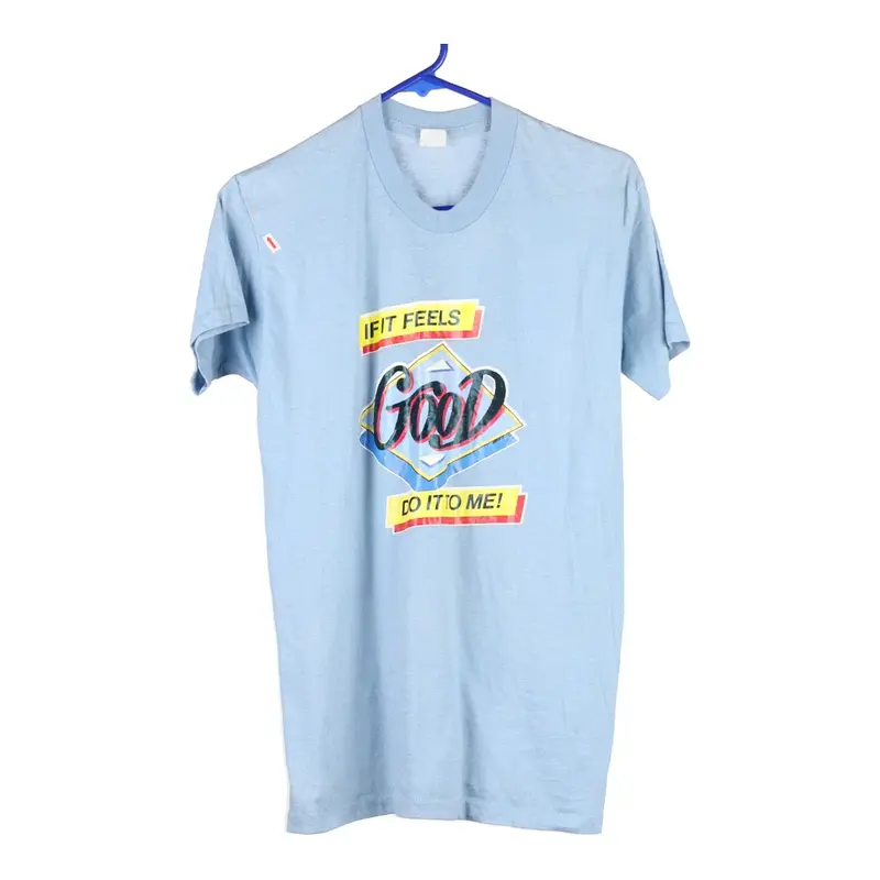 Screen Stars Graphic T-Shirt - Medium Blue Cotton