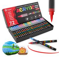 Acrylic Paint Marker Pen Set, 27pcs/set Acrylic Paint Pens for Wood, Stone, Canvas, Glass, Fabric, Egg, Rock Painting and DIY...