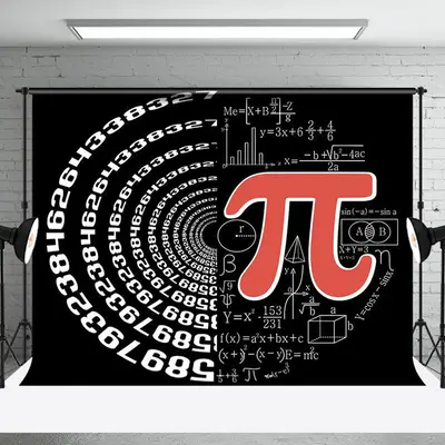 Black White Mathematical Formula Pi Day Backdrop - Aperturee