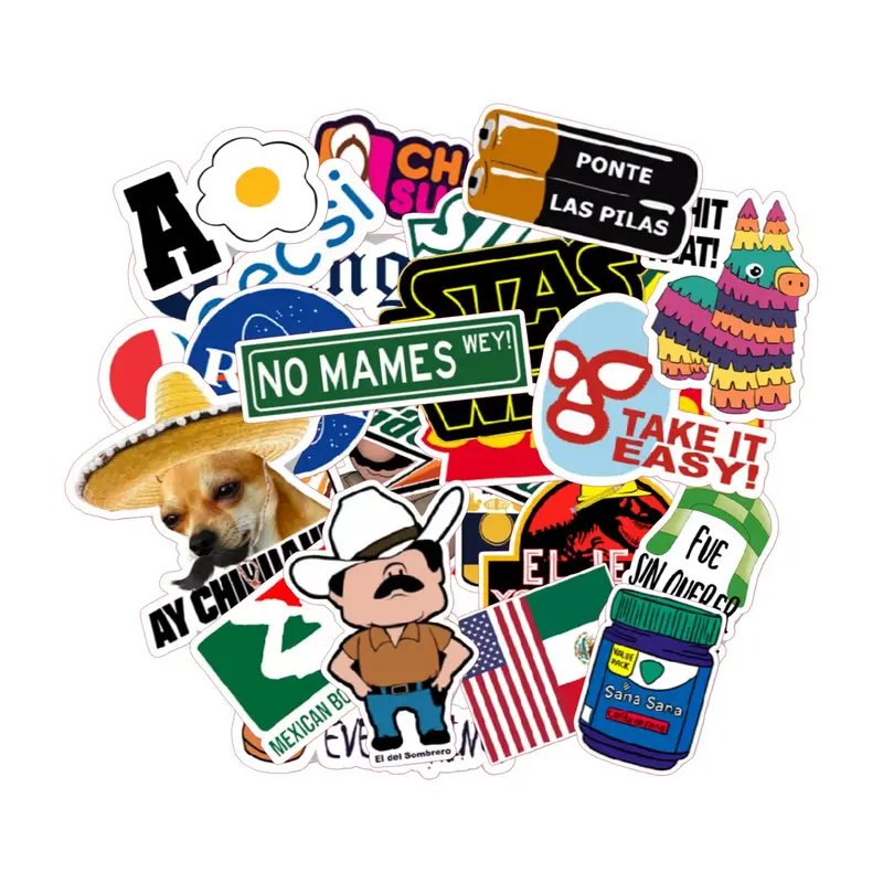 30 Funny Mexican Meme's Sticker Pack - Durable 3mm Stickers, All-Season & Dishwasher Safe Decorative Vinyl Sticker Set. Ornam...