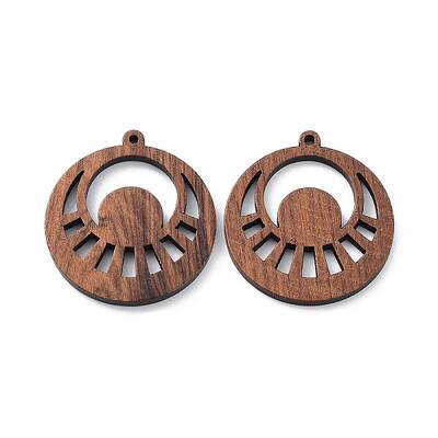 Walnut Wood Laser Cut Pendants