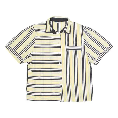 GERARD RODRIGUEZ PARIS Womens Printed Shirt Yellow Collared Striped M