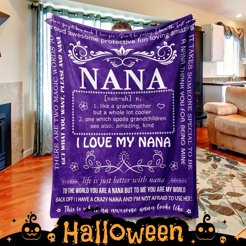 Letter Pattern Blanket, Soft Flannel Throw Blanket, Christmas Decor Cool Bedroom Napping Blanket for Home Office School Trave...