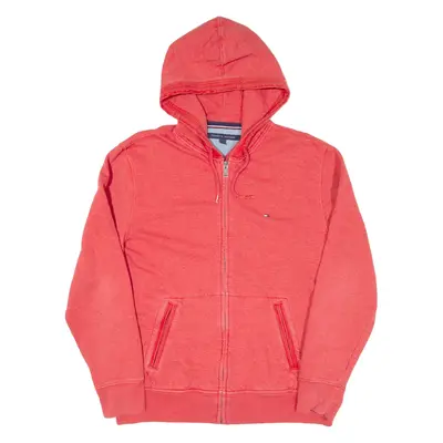 TOMMY HILFIGER Womens Red Hoodie Full Zip L