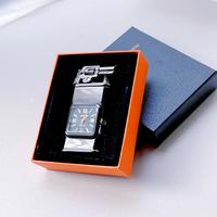 Clock & Dual Flame Lighter (No Butane)​​ - Visible Fuel Window | Windproof Jet & Soft Flame | Adjustable | Metal Gift