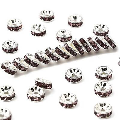 Brass Grade A Rhinestone Spacer Beads