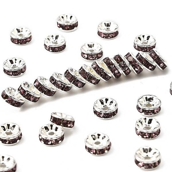 Brass Grade A Rhinestone Spacer Beads