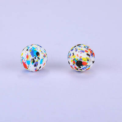 Printed Round Silicone Focal Beads