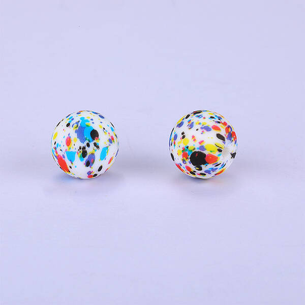 Printed Round Silicone Focal Beads