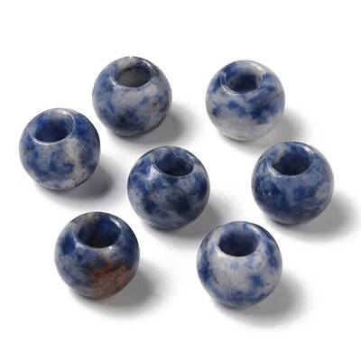 Natural Blue Spot Jasper Gemstone European Beads