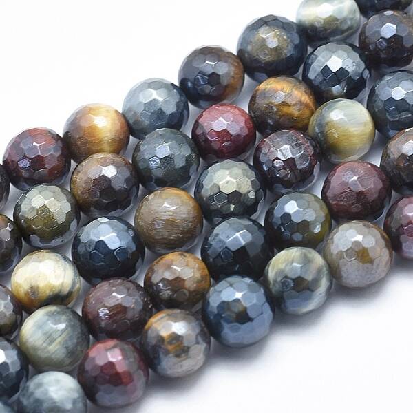 Electroplate Natural Yellow Blue Tiger Eye(Dyed & Heated) Beads Strands