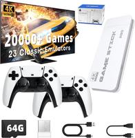 Upgraded Retro Game Console, Game Stick With 20000+ Classic Games/23 Emulators, Includes 2 Wireless 2.4GHz Controllers,Plug &...