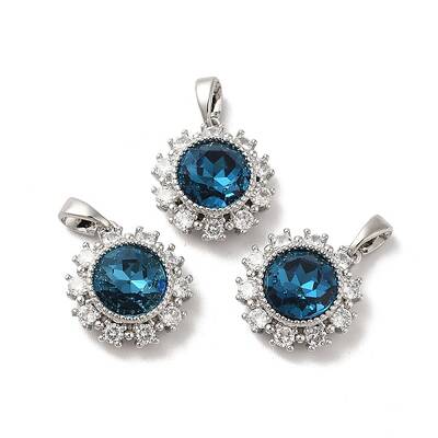 Brass Micro Pave Cubic Zirconia Pendants