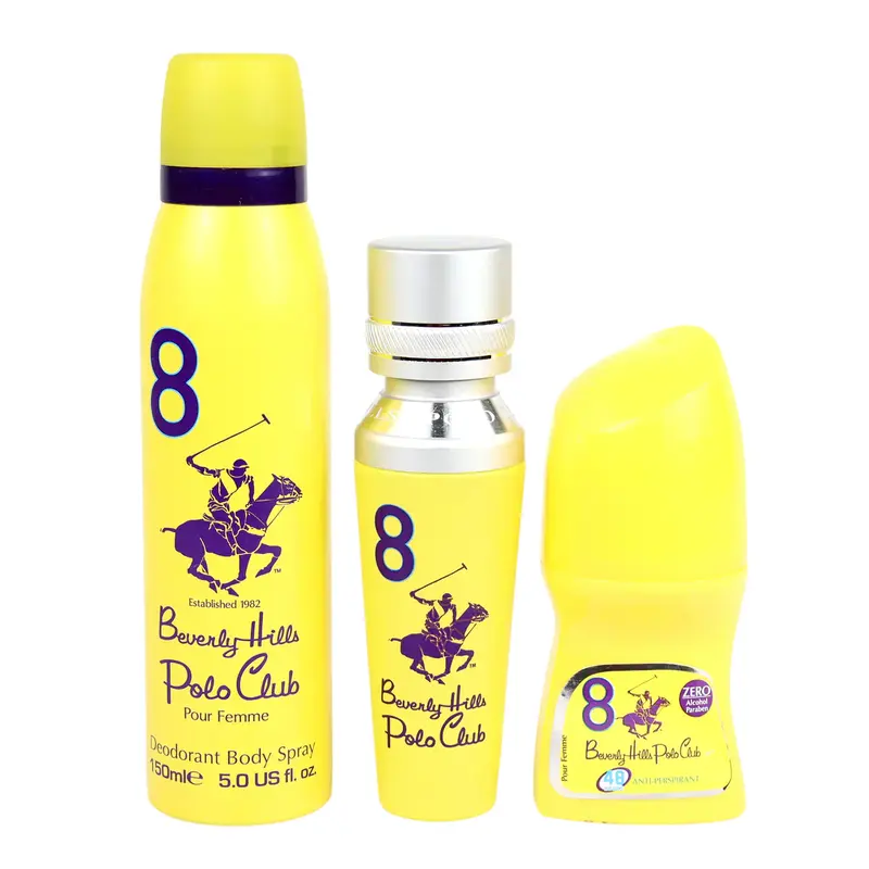 Set Beverly Hills Polo Club: 1982 - Sport 8 Eau de Parfum for women 50 ml + 1982 - Sport 8 Refreshing Body Spray 150 ml + N°...