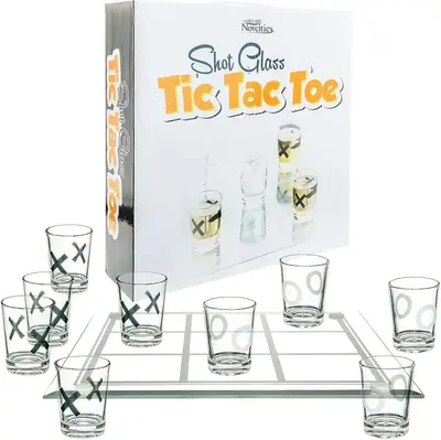 Shot Glass Tic Tac Toe Game - Elegantly Designed Drinking Fun, Perfect for Parties, Couples, and Strategy, 8.63\