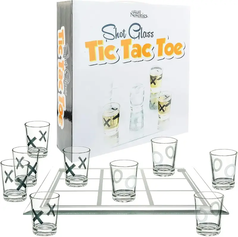 Shot Glass Tic Tac Toe Game - Elegantly Designed Drinking Fun, Perfect for Parties, Couples, and Strategy, 8.63\