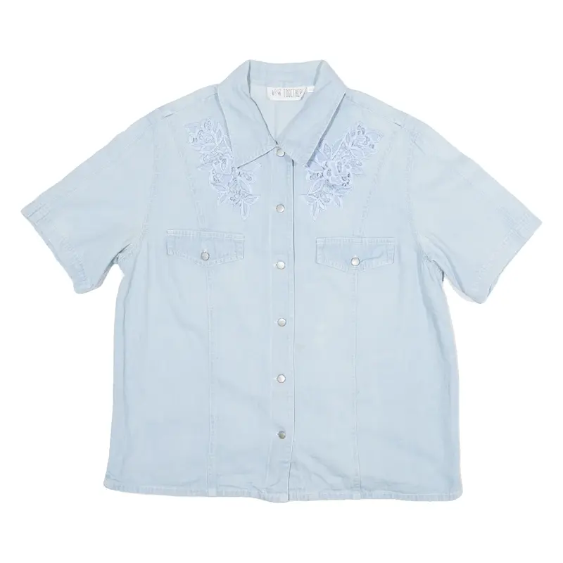 TOGETHER Womens Plain Shirt Blue M