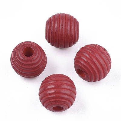 Painted Natural Wood Beehive Beads