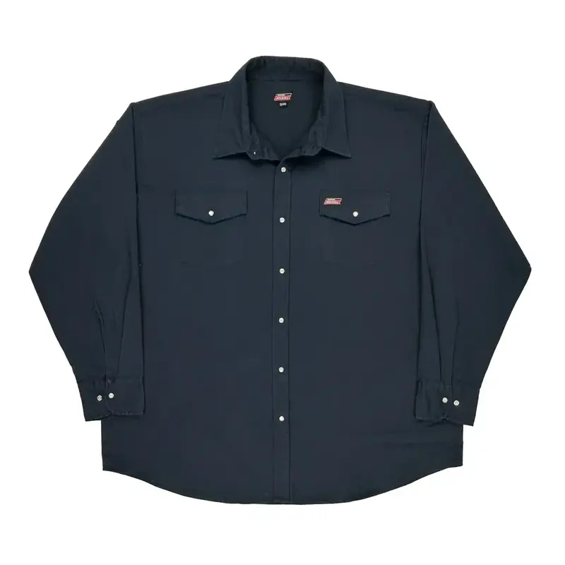 Workwear Dickies Shirt - 2XL Navy Polyester Blend | Size: xx-large