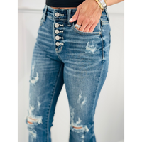 Judy Blue Button It Up Flare Jeans (Reg & Plus)