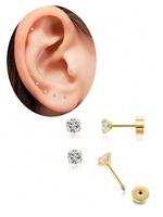 Rhinestone Decor Pretty Studs Earrings Set, Stainless Steel Earrings, Fashion Jewelry for Party, Daily Clothing Decor, Trendy...