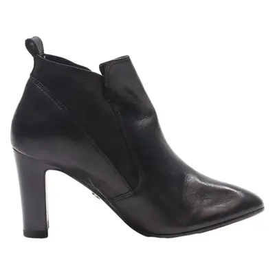 TAMARIS Block Heels Black Leather Womens UK 3
