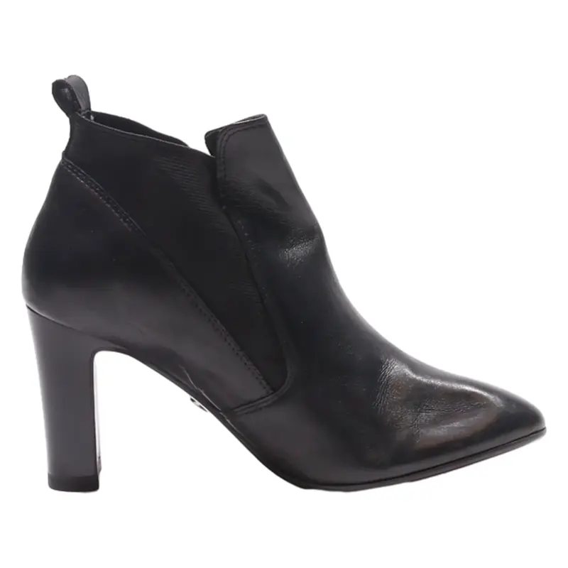 TAMARIS Block Heels Black Leather Womens UK 3