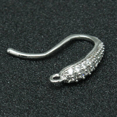 Brass Micro Pave Cubic Zirconia Earring Hooks