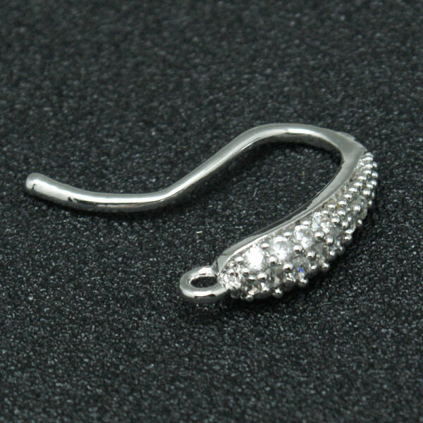 Brass Micro Pave Cubic Zirconia Earring Hooks
