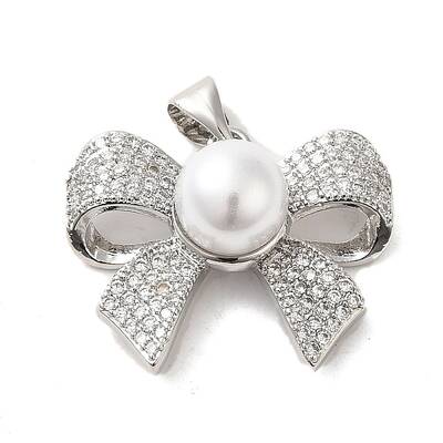 Brass Micro Pave Clear Cubic Zirconia Pendants