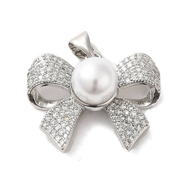 Brass Micro Pave Clear Cubic Zirconia Pendants