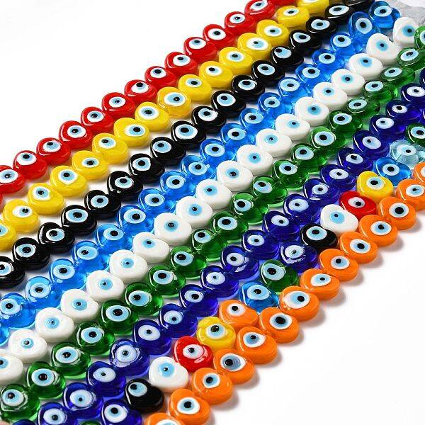 Handmade Evil Eye Lampwork Beads Strands