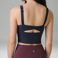 Colorfulkoala Womens Dreamlux Criss-Cross Back Sports Bra Tank Tops with Built in Bra Adjustable