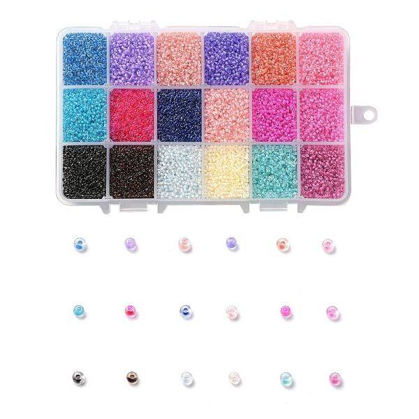 450G 18 Colors 12/0 Grade A Round Glass Seed Beads