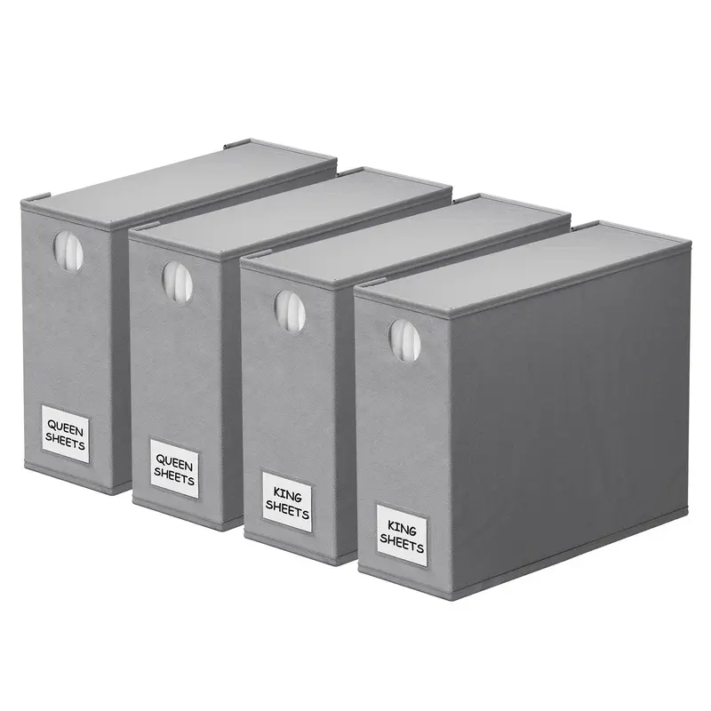SpaceAid 4 Pack Bed Sheet Organization Folder in Gray
