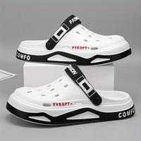 Summer Breathable Men's New Lightweight Soft Sole Clog Shoes Men's Slippers Dual-use Beach Shoes