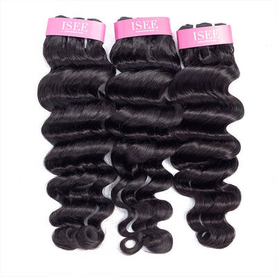 ISEE HAIR Hollywood Wave Bundles with Closure Deal 10A Grade 100% Human Virgin Hair