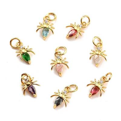 Brass Micro Pave Cubic Zirconia Charms